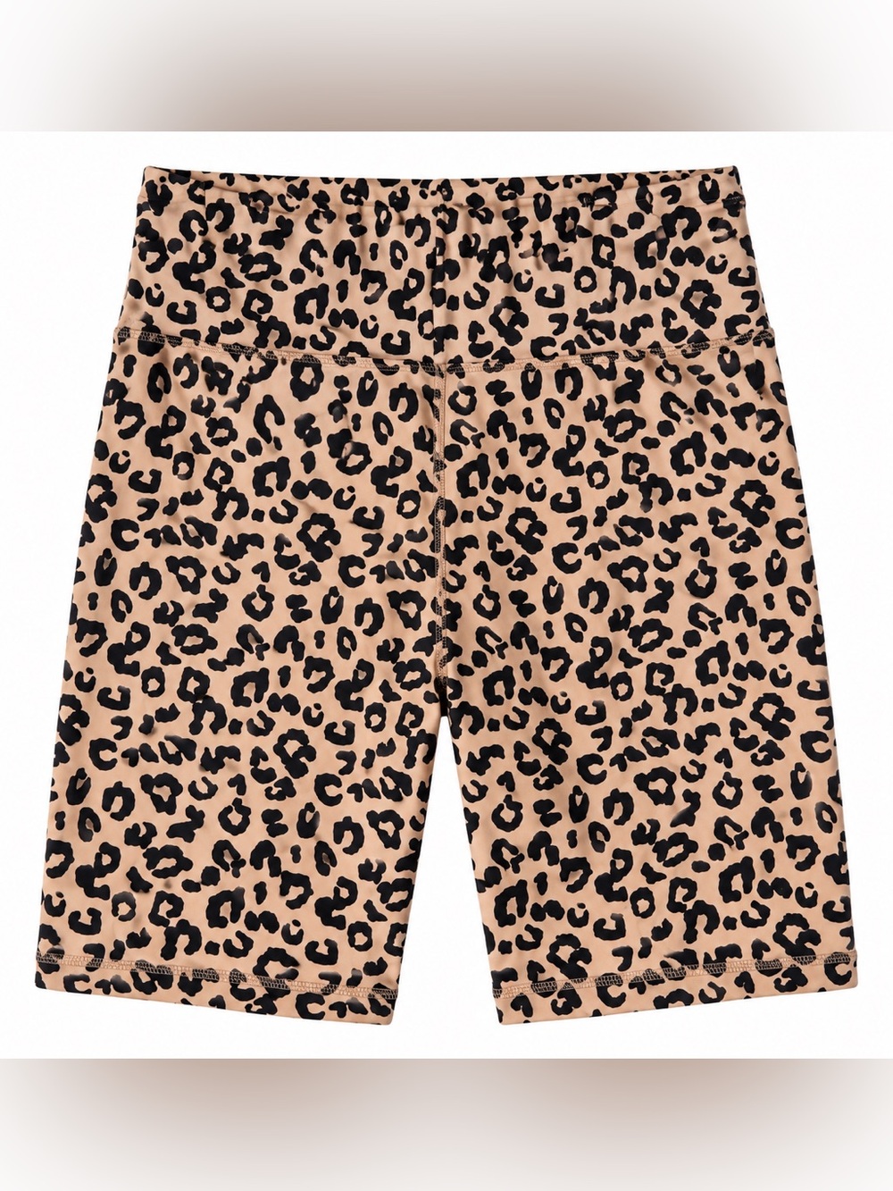 Forever 21 Women's Leopard Print Athletic Bike Shorts - Tan/Black